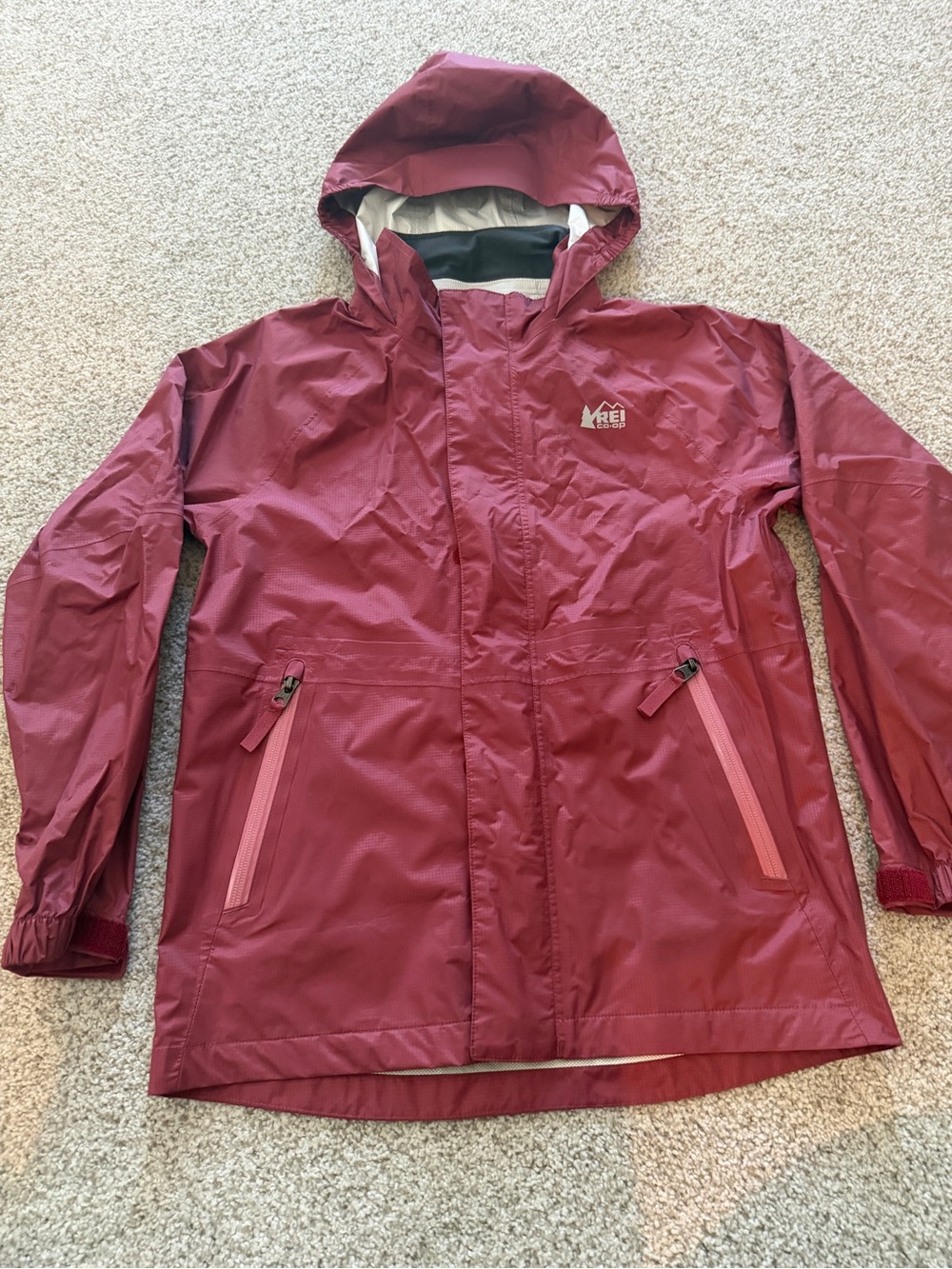 REI Kids' Hooded Rain Jacket - Wine Red